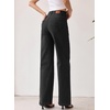 image:imageSidefeel Womens Wide Leg Jeans High Waisted Stretchy Boyfriend Denim PantsBlack