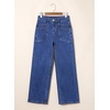 image:imageSidefeel Womens Wide Leg Jeans High Waisted Stretchy Boyfriend Denim PantsDark Blue