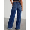 image:imageSidefeel Womens Wide Leg Jeans High Waisted Stretchy Denim PantsBluing
