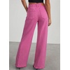 image:imageSidefeel Womens Wide Leg Jeans High Waisted Stretchy Denim PantsHot Pink