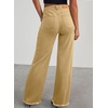 image:imageSidefeel Womens Wide Leg Jeans High Waisted Stretchy Denim PantsKhaki