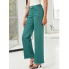 image:imageSidefeel Womens Wide Leg Jeans High Waisted Stretchy Denim PantsLake Green
