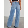 image:imageSidefeel Womens Wide Leg Jeans High Waisted Stretchy Denim PantsLight Blue