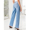 image:imageSidefeel Womens Wide Leg Jeans High Waisted Stretchy Denim PantsLight Blue