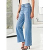 image:imageSidefeel Womens Wide Leg Jeans High Waisted Stretchy Denim PantsLight Blue