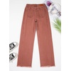 image:imageSidefeel Womens Wide Leg Jeans High Waisted Stretchy Denim PantsMineral Red