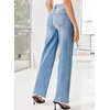 image:imageSidefeel Womens Wide Leg Jeans High Waisted Stretchy Denim PantsSky Blue