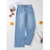image:imageSidefeel Womens Wide Leg Jeans High Waisted Stretchy Denim PantsSky Blue