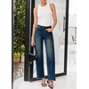 image:imageSidefeel Womens Wide Leg Jeans High Waisted Stretchy Denim PantsVintage Blue