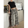 image:imageSidefeel Womens Wide Leg Palazzo Pants High Waisted Printed PantsBlack