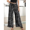 image:imageSidefeel Womens Wide Leg Palazzo Pants High Waisted Printed PantsGray
