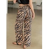 image:imageSidefeel Womens Wide Leg Palazzo Pants High Waisted Printed PantsKhaki