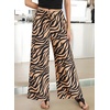 image:imageSidefeel Womens Wide Leg Palazzo Pants High Waisted Printed PantsKhaki