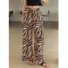 image:imageSidefeel Womens Wide Leg Palazzo Pants High Waisted Printed PantsKhaki