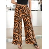 image:imageSidefeel Womens Wide Leg Palazzo Pants High Waisted Printed PantsOrange