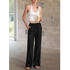 image:imageSidefeel Womens Y2K Floral Wide Leg Elastic High Waisted Baggy JeansBlack