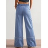 image:imageSidefeel Womens Y2K Floral Wide Leg Elastic High Waisted Baggy JeansIceland Blue