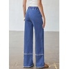 image:imageSidefeel Womens Y2K Floral Wide Leg Elastic High Waisted Baggy JeansLight Blue