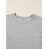 image:imageWomens Ribbed Long Sleeve Shirt Crewneck Fitted Raglan TopsGray
