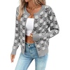 image:imageSidefeel Cardigan Sweaters for Women Printed Cropped SweaterGray
