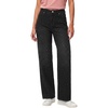 image:imageSidefeel Jeans for Women Trendy High Waisted Rhinestone Straight Leg Button Down Stretchy Denim PantsBlack
