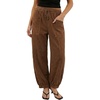 image:imageSidefeel Womens Drawstring Corduroy Barrel PantsCoffee