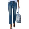 image:imageSidefeel Womens High Waisted Raw Hem Straight Leg JeansSail Blue