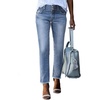 image:imageSidefeel Womens High Waisted Raw Hem Straight Leg JeansSky Blue