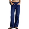 image:imageSidefeel Womens Jeans High Waisted Elastic Straight Leg Stretchy Drawstring Trendy Wide Leg Loose Pull On Denim PantsBluing