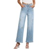 image:imageSidefeel Womens Straight Leg Jeans Embroidered Denim Pants with PocketsIceland Blue