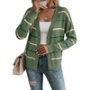 image:imageSidefeel Womens Striped Cropped Cardigan SweatersGreen