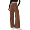 image:imageSidefeel Womens Wide Leg Corduroy Pants High Waitsed Elastic Waist TrousersCoffee