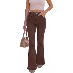 image:imageSidefeel Womens High Waisted Flare JeansChicory Coffee