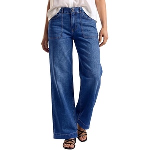 image:imageSidefeel Womens High Waisted Stretchy Straight Leg JeansDark Blue