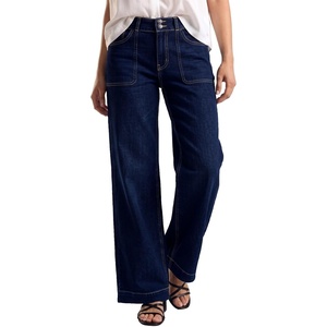image:imageSidefeel Womens High Waisted Stretchy Straight Leg JeansNavy Blue