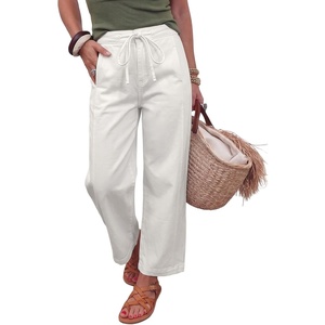 image:imageSidefeel Womens Jeans Drawstring Barrel Denim PantsWhite