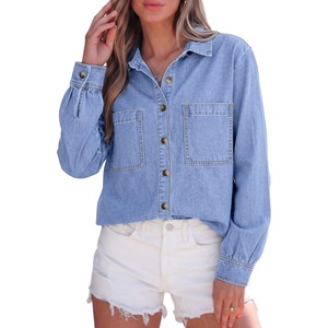 image:imageSidefeel Womens Long Sleeve Button Down Denim ShirtIceland Blue