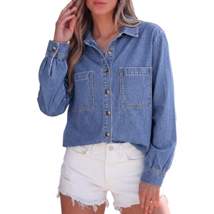 image:imageSidefeel Womens Long Sleeve Button Down Denim ShirtLight Blue