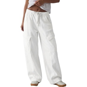 image:imageSidefeel Womens MidLow Rise Y2K Boyfriend Baggy JeansCream White