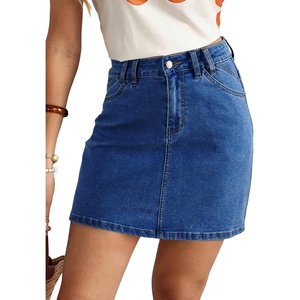 image:imageSidefeel Womens Summer High Waist Jean SkirtDark Blue