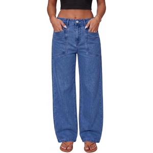 image:imageSidefeel Womens Wide Leg Jeans High Waisted Stretchy Boyfriend Denim PantsBlue