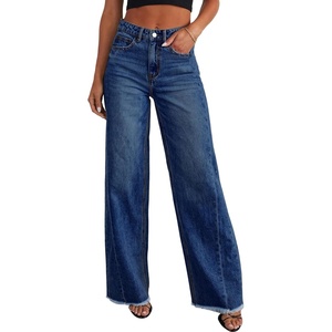 image:imageSidefeel Womens Wide Leg Jeans High Waisted Stretchy Denim PantsBluing