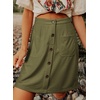 image:imageSidefeel Womens Corduroy Skirt High Waist Short SkirtsGreen