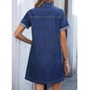 image:imageSidefeel Womens Denim Dress Casual A Line Trendy Mini Jean DressBlue