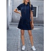 image:imageSidefeel Womens Denim Dress Casual A Line Trendy Mini Jean DressDark Blue