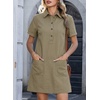 image:imageSidefeel Womens Denim Dress Casual A Line Trendy Mini Jean DressGreen