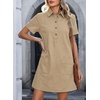 image:imageSidefeel Womens Denim Dress Casual A Line Trendy Mini Jean DressKhaki