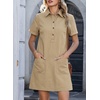 image:imageSidefeel Womens Denim Dress Casual A Line Trendy Mini Jean DressKhaki