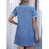 image:imageSidefeel Womens Denim Dress Casual A Line Trendy Mini Jean DressLight Blue