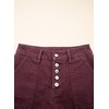 image:imageSidefeel Womens High Waisted Button Fly Jean ShortsBurgundy